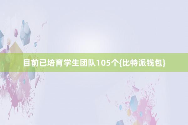 目前已培育学生团队105个{比特派钱包}