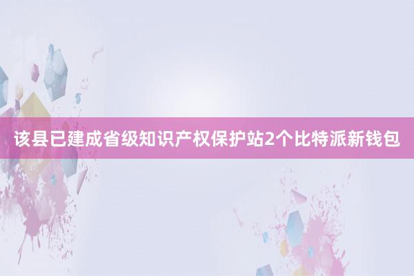 该县已建成省级知识产权保护站2个比特派新钱包