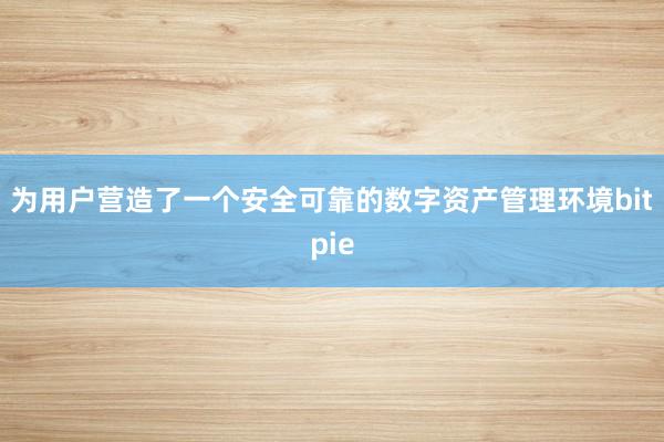 为用户营造了一个安全可靠的数字资产管理环境bitpie