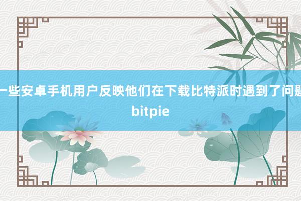 一些安卓手机用户反映他们在下载比特派时遇到了问题bitpie