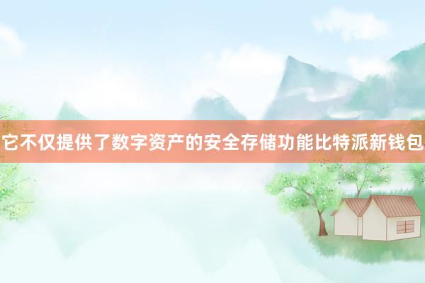 它不仅提供了数字资产的安全存储功能比特派新钱包